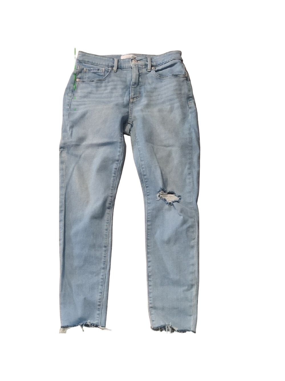 Loft Curvy Skinny Distressed Raw Hem Jeans Size 26/2
